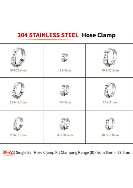Tek Kulak Hortumu Klips Kelepçe Takımı Sıkma Halkaları Sıkma Kelepçesi (Yurt Dışından) fırsatları