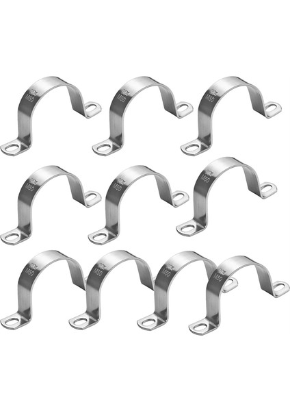 10 Adet 2 Inç 50MM Ağır Hizmet Tipi U-Tüp Kayış Kelepçesi-2 Delik U-Braketi (Yurt Dışından)
