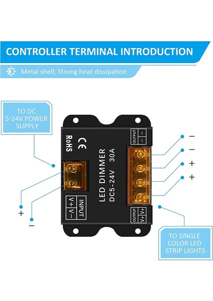 DC5-24V 30A Tek Renkli LED Şerit Aydınlatma Için Dimmer Kontrolü (Yurt Dışından) fiyatları