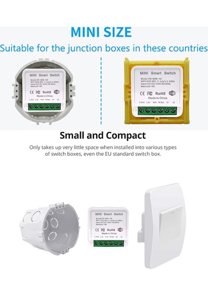 Wifi Akıllı Anahtar Tuya Akıllı Yaşam Uygulaması 16A 100-240V Ac (Yurt Dışından)