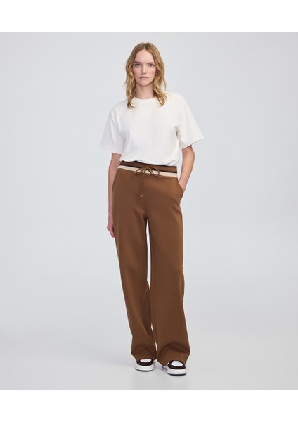 Kontrast Elastik Bel Pantolon IW6250003217021 fiyatları