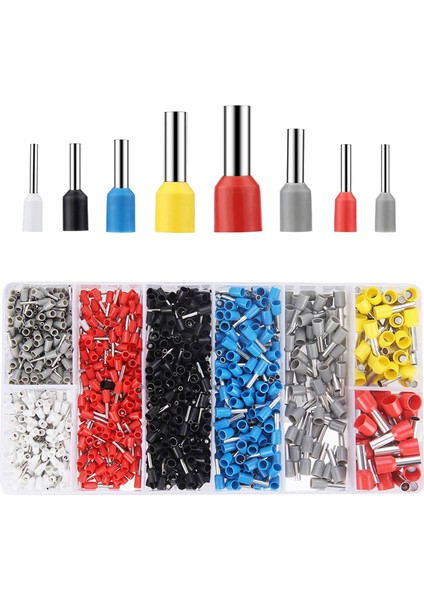 Tel Ferüller Konnektör Terminalleri Kiti 1200 Adet Izoleli Kablo Pin Ucu (Yurt Dışından)