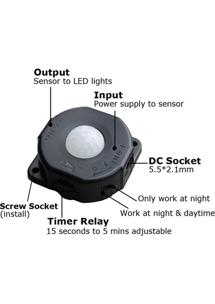 5 Adet Hareket Sensörlü Işık Anahtarı Dc 5V 12V 24V Hareket B (Yurt Dışından) modelleri