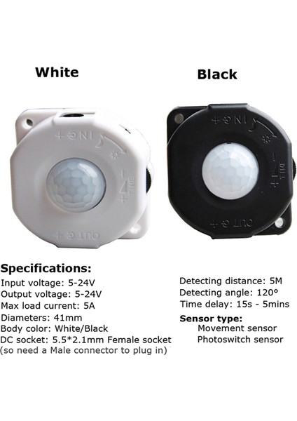 5 Adet Hareket Sensörlü Işık Anahtarı Dc 5V 12V 24V Hareket B (Yurt Dışından) indirimleri