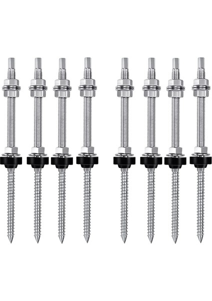 Fotovoltaik Güneş Enerjisi Montaj Çatıları Için 8 Adet Askı Cıvatası M10X200 mm (Yurt Dışından)