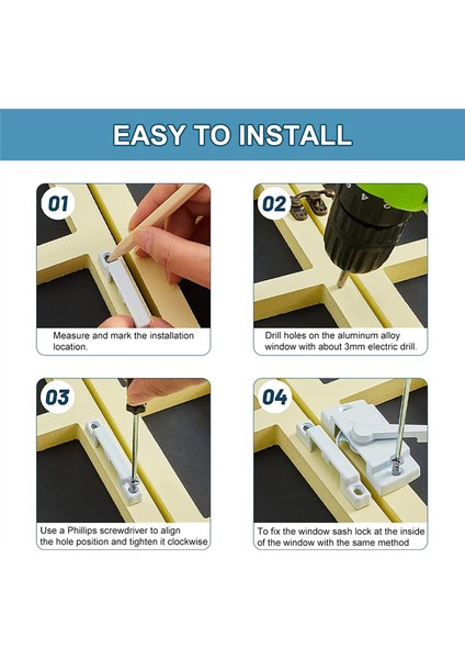 Paket Pencere Kanat Kilidi Pencere Mandalı Beyaz Yatay Sürgülü Sistemlere Uygun (Yurt Dışından) indirimleri