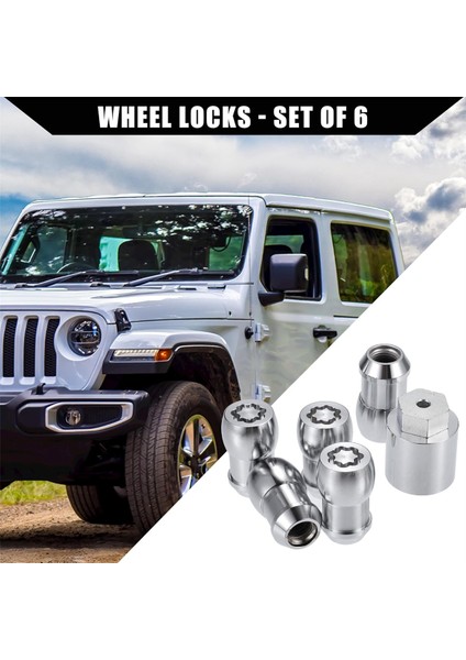 82215711 Tekerlek Kilidi Kilit Kilitli Kabuk Somun Kiti Jeep Wrangler Için Anahtarlı Jl 2018-2024 Jeep Gladiator 2020-2024 (Yurt Dışından) modelleri