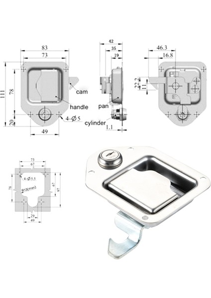 Kamyon Alet Kutusu Mandalı Yedek Paslanmaz Çelik Alet Kutusu Kürek Kilidi (Yurt Dışından) fırsatları