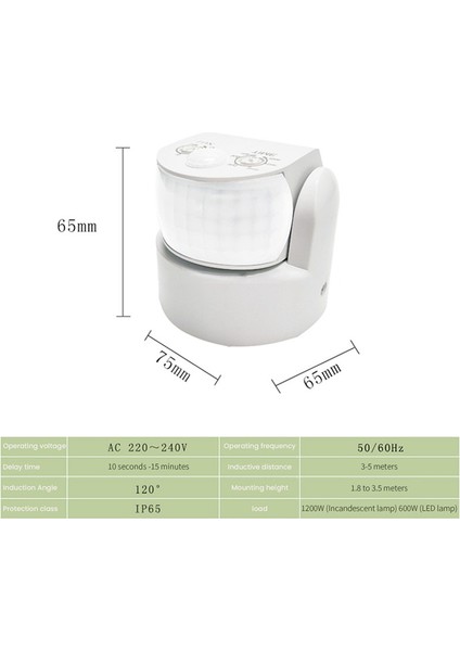 Çift Kızılötesi Prob Hareket Sensörü IP65 Ac 220V-240V Siyah (Yurt Dışından) indirimleri
