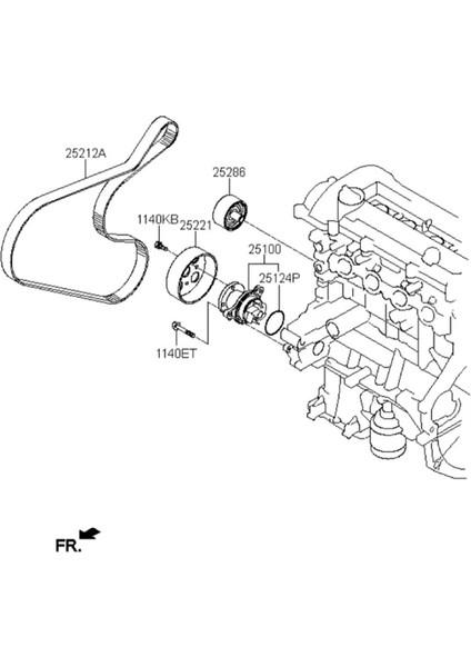 Motor Soğutucu Su Pompası Montajı 25100-03011 Kia Rio Ceed Hyundai I10 I20 I30 I30 2009-2023 MPA365NP 2510003011 (Yurt Dışından)