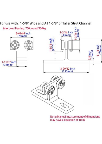 Tipi Askılı Tekerlek Tertibatı Yük Taşıyıcı Ray Donanım Kasnağı (Yurt Dışından) indirimleri