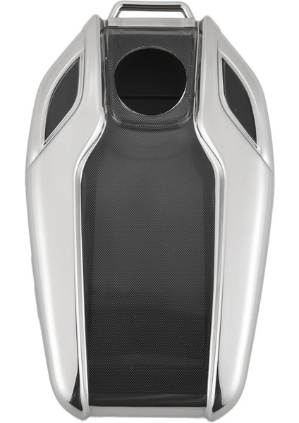Tpu Car Tam Key Vasa Kapak LCD Uzaktan Tuş Fob Kasası Bmw 7 Serisi 740 6 Serisi Gt 5 Seri 530I X3 (Gümüş) (Yurt Dışından)
