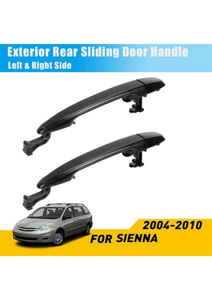 2pcs Arka Kapı Kolu Dış Kapı Kolu Için Toyota Sienna 2004-2010 69213-08020 69227-08040 Siyah (Yurt Dışından) indirimleri