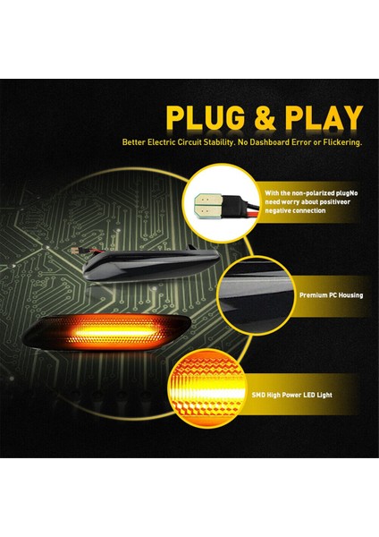1paır LED Yan Çamurluk Markeri Işık Dönüş Sinyal Lambaları Mini R61 Paceman R60 Countryman 10-17 63139802569 63139802570 (Yurt Dışından) modelleri