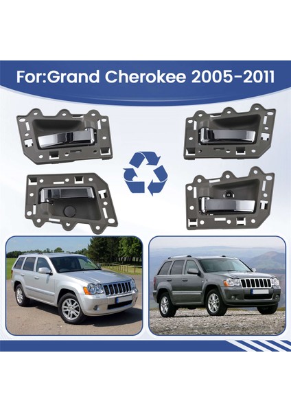Jeep Grand Cherokee Için Araba Iç Kapı Kolu 2005-2011 Kapı Kolu Ön Arka Sol Sağ (Yurt Dışından) fırsatları