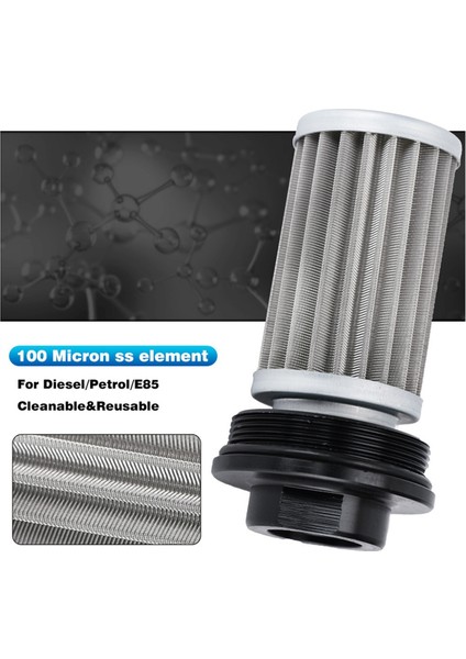 Evrensel Filtre Siyah AN10 Sline Yakıt Filtresi E85 100ΜM (0.1mm) Paslanmaz Çelik Eleman (Yurt Dışından) indirimleri