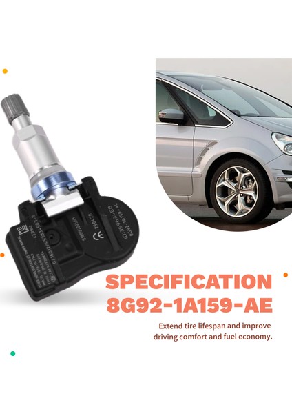 4pcs Tpms Lastik Basınç Monitör Sensörü 433MHZ Ford S-Max Mondeo 8G92-1A159-AC 8G92-1A159-AB 8G92-1A189-KB (Yurt Dışından) indirimleri