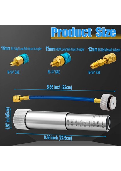 Ac Yağı Boya Enjektör Geri Akışı R134A ve R1234YF Düşük Yan Hızlı Bağlayıcı ile Kiti Önleyin, R410A Mini Split Adaptör (Yurt Dışından) fırsatları