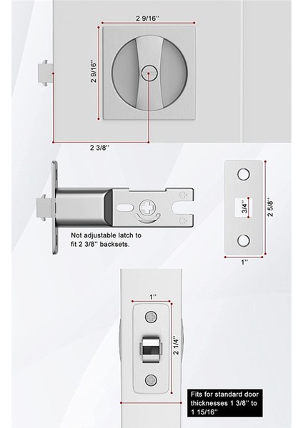 Yatakbanyo Cep Kapı Kilidi Saten Nikel Sürgülü Cep Kapı Mandalı (Yurt Dışından) fiyatları