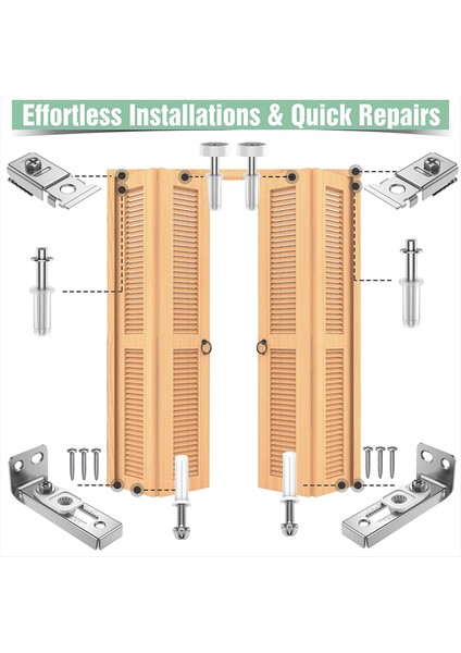 Bi-Fold Kapı Donanım Onarım Takımı-2.22-2.54 Inç Ray Için Donanım Takımı (Yurt Dışından) indirimleri