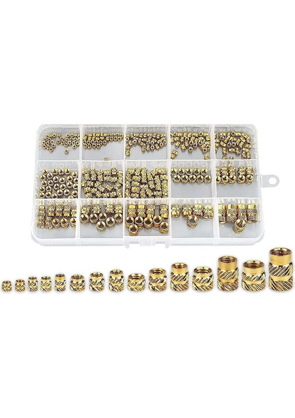 300 Adet Dişli Yivli Somunlar Pirinç Yivli Dişli Ekleme Somunları (Yurt Dışından)