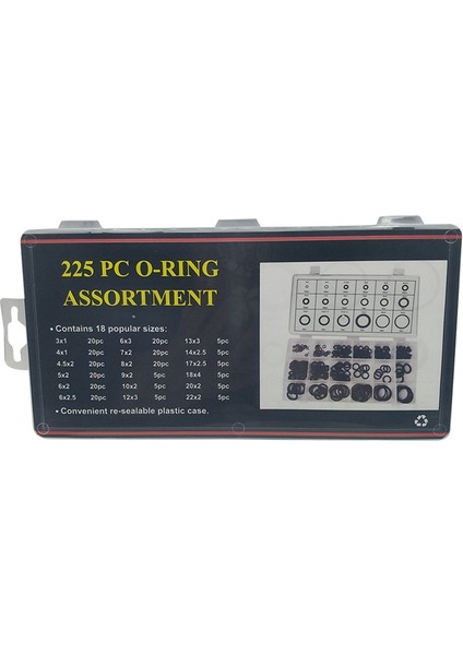 225PC O-Ring Seti Siyah Deri O-Ring O-Ring Sızdırmazlık Halkası (Yurt Dışından) indirimleri