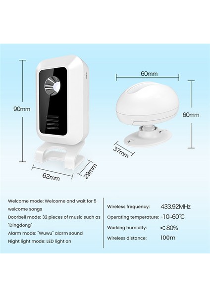 Sensor Shop'a Hoş Geldiniz Giriş Kablosuz Kızılötesi Bölünmüş Sensörlü Kapı Zili (Yurt Dışından) fırsatları