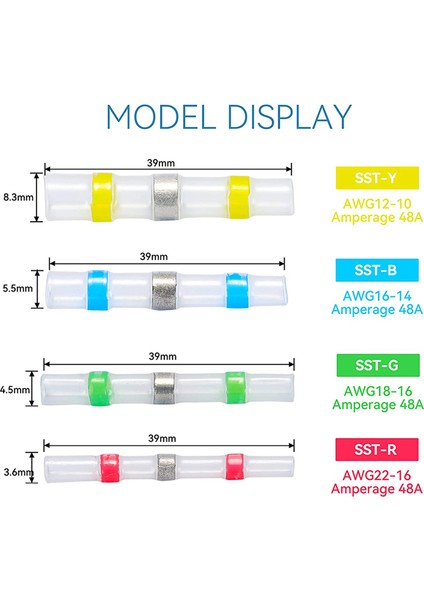 800 Adet Lehim Conta Tel Konnektörü Kırmızı 22-18 Awg - Isı Büzüşmeli (Yurt Dışından) modelleri