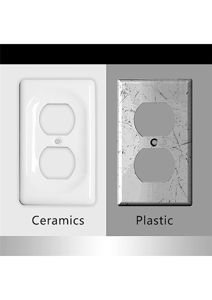 2 Paket Seramik Anahtar Plakaları Priz Kapakları Kapak Beyaz Tekli Dubleks (Yurt Dışından) fiyatları