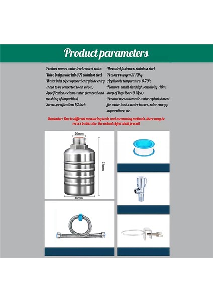 Yüzer Küresel Vana Takımı Otomatik Su Seviyesi Kontrol Şamandıra Vanası (Yurt Dışından) indirimleri