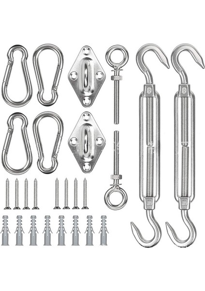 26 Adet Gölge Yelken Kanopi Donanım Askı Vidaları Gerdirme Klipsi Kancası (Yurt Dışından)