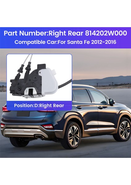 Sağ Arka Kapı Kilidi Aktüatör Kapı Kilidi Aktüatör Mandal Motoru 814202W000 Hyundai Santa Fe 2012-2016 (Yurt Dışından) fırsatları