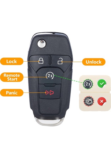 Araba Flip Uzaktan Anahtar 4 Akıllı Anahtar 902MHZ N5F-A08TDA 49 Ford F150 F250 F350 F450 F550 Raptor Ranger Fustıon (Yurt Dışından) modelleri
