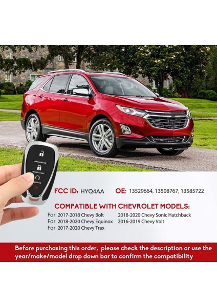 Anahtar Fob Araba Anahtarsız Giriş Chevy Bolt Equinox Trax Sonic Volt Değiştirme HYQ4AA 13529664 13508767 (Yurt Dışından) indirimleri