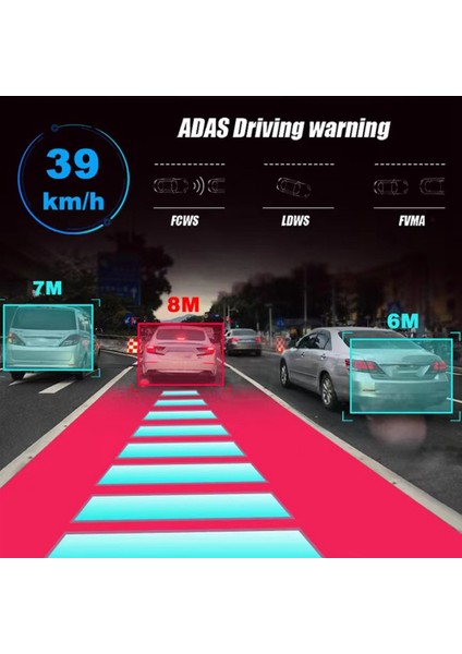 Araba Sabit Disk Video Kaydedici 1080P Sürüş Kaydedici Park Monitörü Kamera Adas Gece Görüşü Kara Kutu, 16G Hafıza Kartı (Yurt Dışından) indirimleri