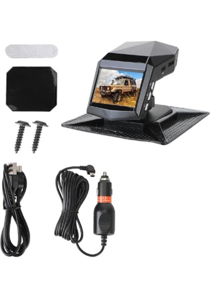 Araba Dash Video Recorder Arka Görüntüle Monitör Dashcam 2 Inç Ekran 1080P Geniş Açı (A) (Yurt Dışından)