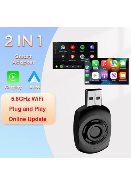 Kia Sportage K5 Karnavalı Picanto Soul Seltos Telluride Niro Ev6 Için 2ın1 Kablosuz Carplay Adaptörü Android Auto (Yurt Dışından) indirimleri