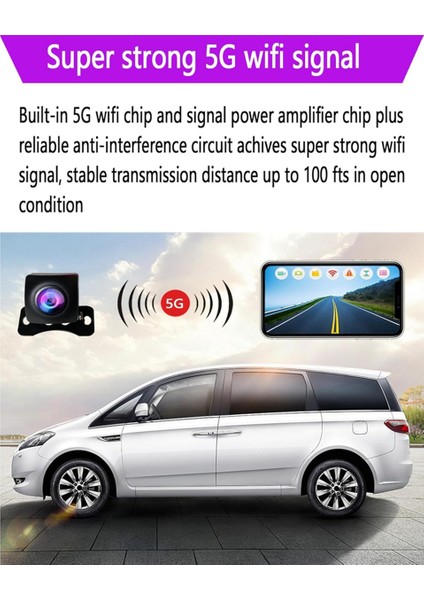 HD1080P Kablosuz Ters Kamera, Arabalar Için Suv Pikapları ve Sedanlar, Arka Görünüm ve Gece Görüşü 2&#39;si 1 Arada Kamera (Yurt Dışından) indirimleri