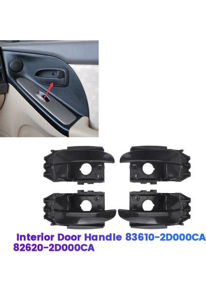 4pcs/set Sol+Sağ Iç Kapı Kolu Düzeneği 836102D000CA 826202D000CA Hyundai Elantra Için 2001-2006 83610-2D000 B (Yurt Dışından) fiyatları
