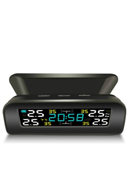 Lastik Sıcaklık Lastik Basınç Monitörü Araba Evrensel Lastik Denetim Monitörü Kablosuz Güneş Enerjisi Harici Zaman (Yurt Dışından)