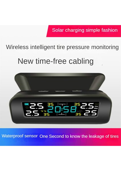 Lastik Sıcaklık Lastik Basınç Monitörü Araba Evrensel Lastik Denetim Monitörü Kablosuz Güneş Enerjisi Harici Zaman (Yurt Dışından) fiyatları