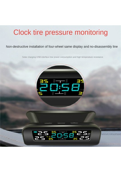Lastik Sıcaklık Lastik Basınç Monitörü Araba Evrensel Lastik Denetim Monitörü Kablosuz Güneş Enerjisi Harici Zaman (Yurt Dışından) fırsatları