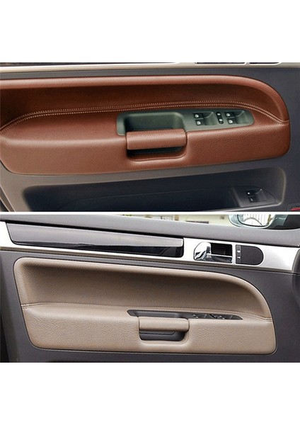 Vw Touareg 2003-2010 Yan Kapı Kolu Iç Pu Deri Lhd Rhd Bordo Için Araba Iç Kapı Çekme Sapı 7L6867161 (Yurt Dışından) indirimleri