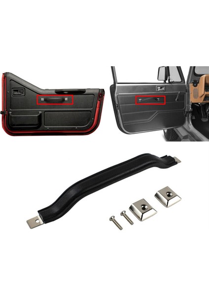 Araba Iç Kapı Kolu Jeep Için Çekme Kayışı Trim Cj5 Cj7 Cj8 Wrangler Yj 55009801K Iç Aksesuarlar (Yurt Dışından) indirimleri