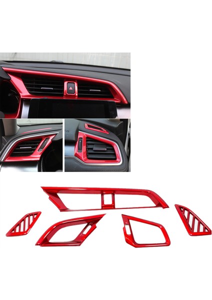 5pcs Kırmızı Merkezi Kontrol Outlet Hava Havalandırma Kapak Trim Abs Honda Civic Için Sol El Sürücüsü 10TH 2016-2019 (Yurt Dışından) fiyatları