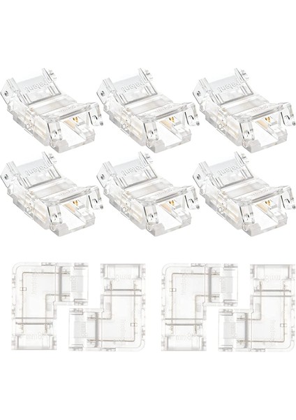 10 Adet 2 Pin 8mm Cob LED Konnektör Kiti 8mm Cob LED Şerit Işıkları Için (Yurt Dışından)