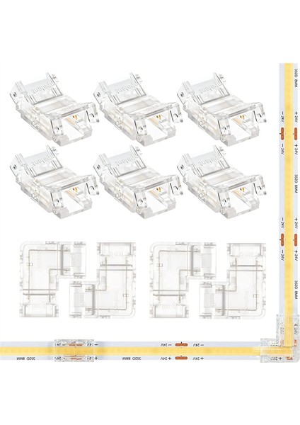 10 Adet 2 Pin 8mm Cob LED Konnektör Kiti 8mm Cob LED Şerit Işıkları Için (Yurt Dışından) fırsatları
