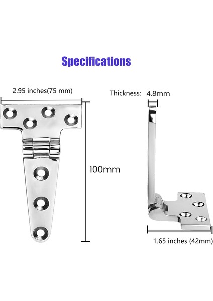 Deniz Sınıfı T Menteşeler Tekne Menteşeleri 4 Inç x 2 Inç Gürültü Yok (Yurt Dışından) fiyatları