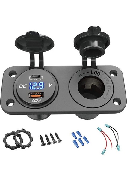 12V USB Type-C ve Qc3.0 Araba USB Portu Çıkış Şarj Soketi Araba Için (Yurt Dışından) modelleri