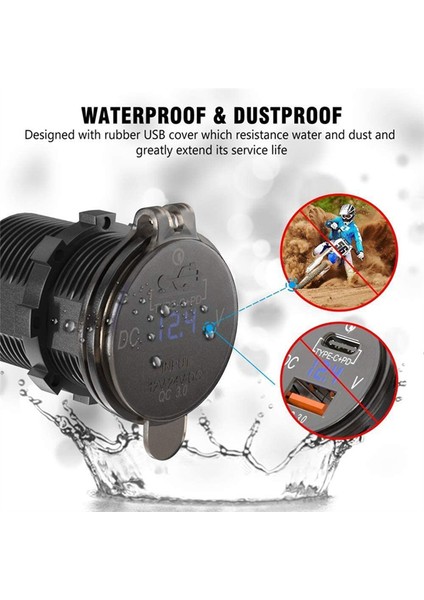 12V USB Type-C ve Qc3.0 Araba USB Portu Çıkış Şarj Soketi Araba Için (Yurt Dışından) fırsatları